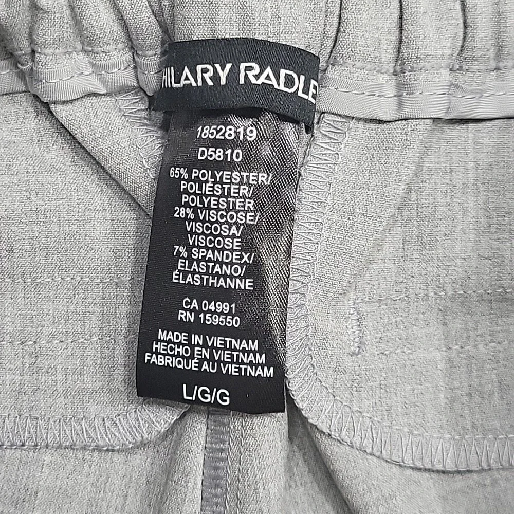 Hilary Radley Womens Pull On Ankle Pants with Pockets Large Size Heather Gray - Picture 6 of 9